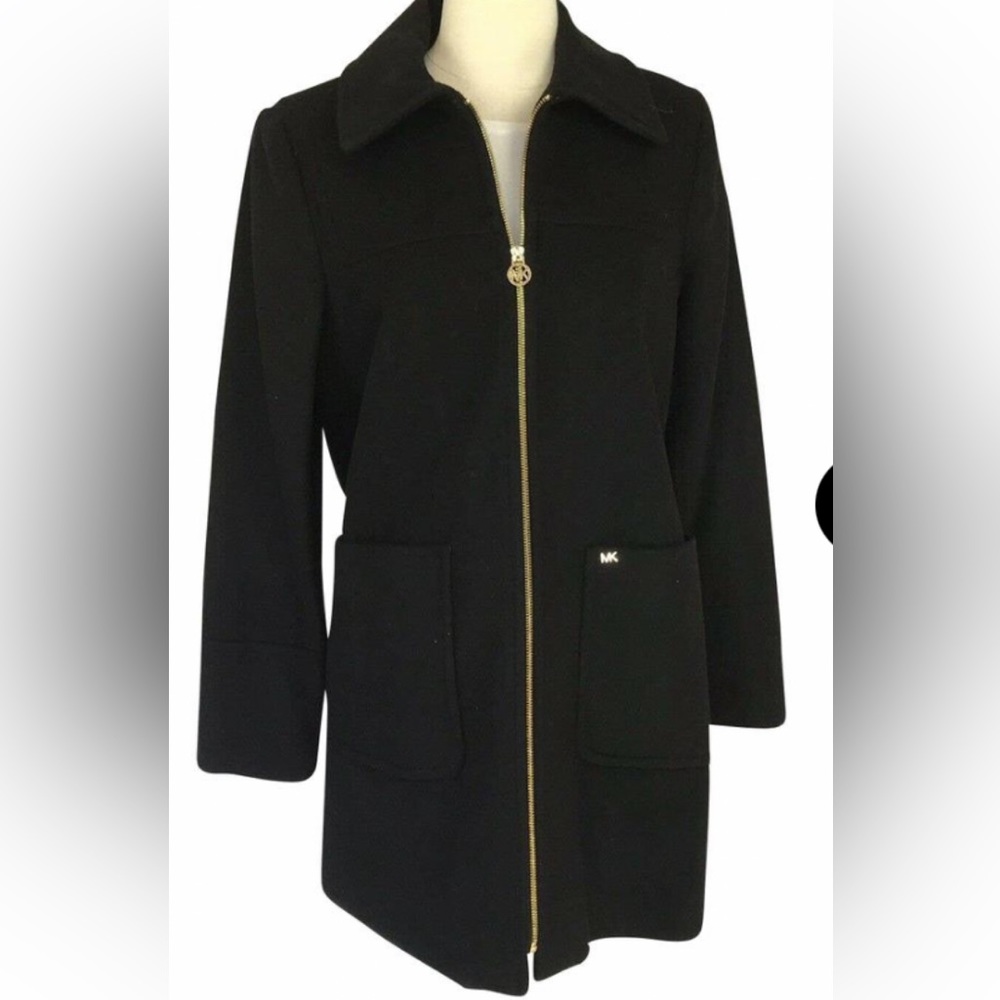 Michael Kors Black Coat with Gold Accents